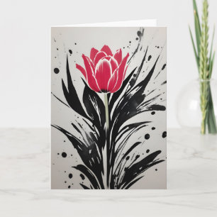 Cartão Tulipa - Flores aquarela