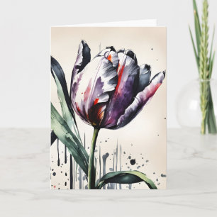 Cartão Tulipa - Flores de aquarela