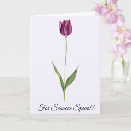 Cartão Tulipa Roxa Elegante Personalizada