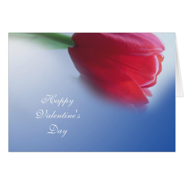 Cartão tulipa vermelha solteiro (Frente Horizontal)