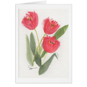Cartão Tulipas animadores do primavera