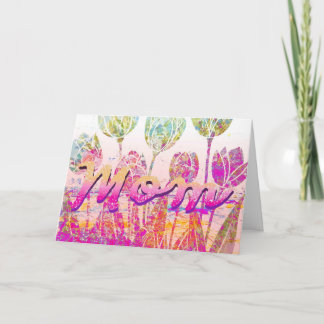 Cartão Tulipas da Mamãe Personalizáveis