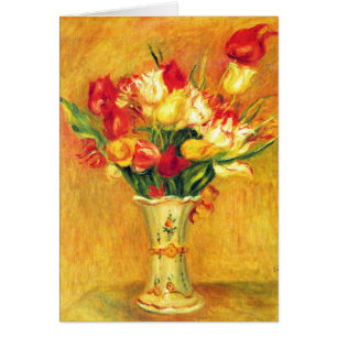Cartão Tulipas de Pierre Renoir, Impressionismo Vintage A