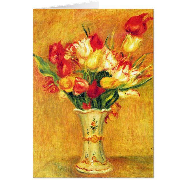 Cartão Tulipas de Pierre Renoir, Impressionismo Vintage A (Frente)