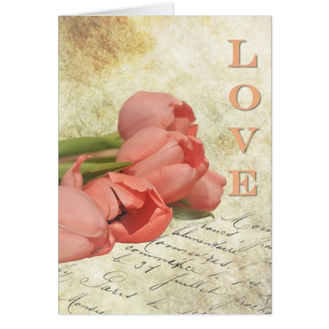 Cartão Tulipas e Carta Antiga (Frente)