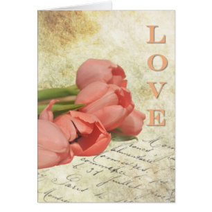 Cartão Tulipas e Letra Antiga