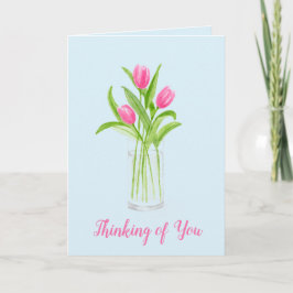 Cartão Tulipas na água pintura à mão aquarela floral