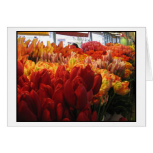 Cartão Tulipas no Mercado Público Pike Place, Seattle