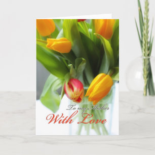 Cartão Tulipas no Vase, para a mãe