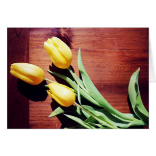 Cartão Tulipas Primavera amarelas