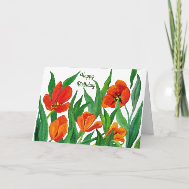 Cartão Tulipas Vermelhas (Frente)