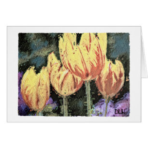 Cartão Tulipas Vermelhas e Amarelas/ Floral/ Visualização