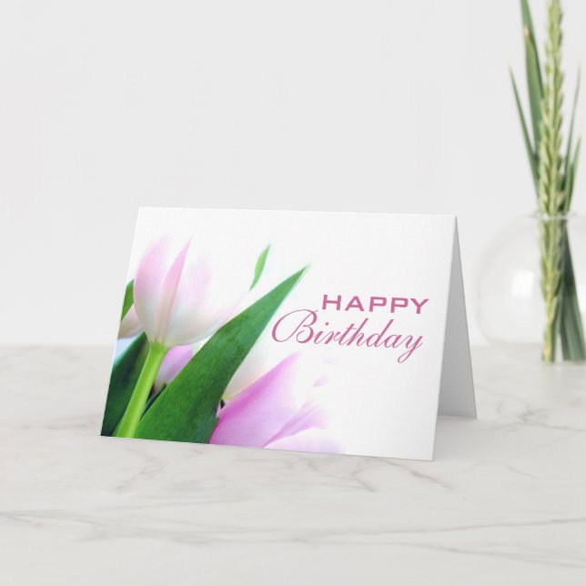 Cartão Tulips Happy Birthday Card (Frente)
