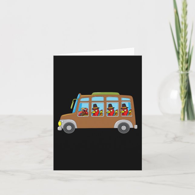 Cartão Turco Dirigindo Ônibus Dia de Ação de Graças Engra (Frente)