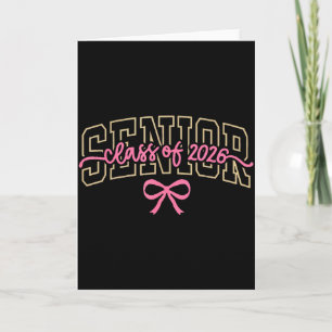 Cartão Turma De 2026 Rosa Coquette Laço Boné Senior 2026 