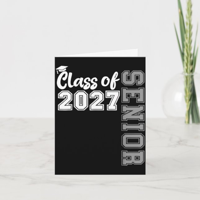 Cartão Turma de 2027 sênior 2027 volta às aulas graduação (Frente)