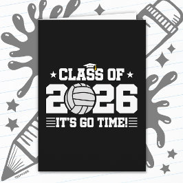 Cartão Turma de Graduação de Jogadores de Voleibol de 202