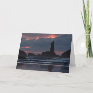 Cartão Turning the Pacific Pink - Bandon Oregon Sunset