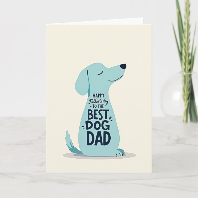 Cartão Turquesa Melhor Pai de Cachorro (Frente)