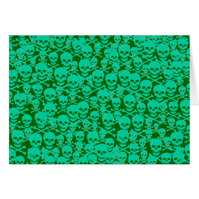 Cartão Turquesa Skulls (Frente Horizontal)