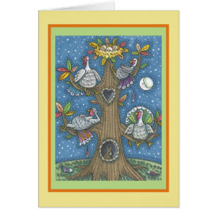 Cartão TURQUIA ÁRVORE AGRADECENDO HUMOR GREETING CARD Ver