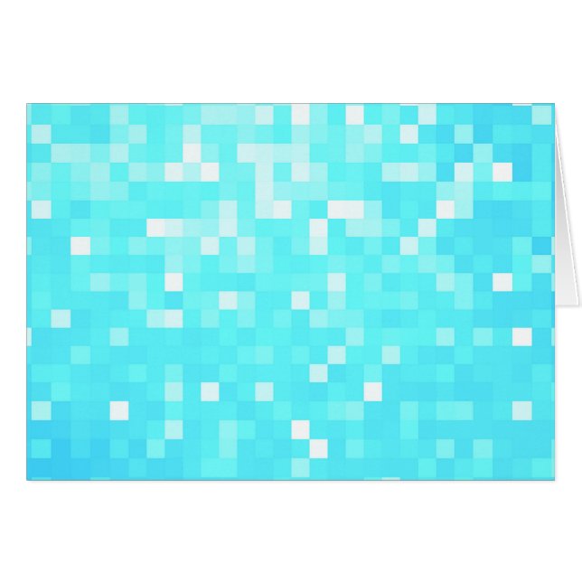 Cartão Turquoise Pixel Sparkle (Frente Horizontal)