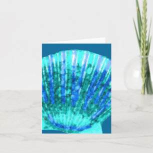 Cartão Turquoise scallop sea shell, note card