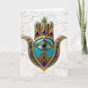 Cartão Turquoise Third Eye Hamsa