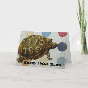 Cartão Turtle Collage - Aniversário Atrasado