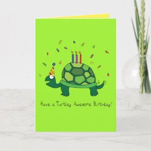 Cartão Turtle Funny Birthday Greeting Card