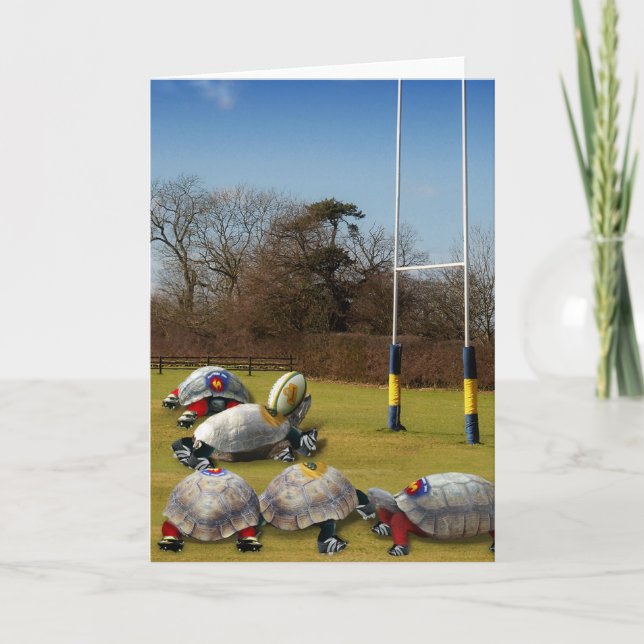 Cartão Turtle Rugby (Frente)