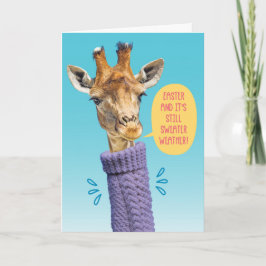 Cartão Turtleneck Sweater Giraffe-Páscoa Sweater