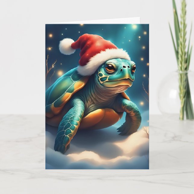 Cartão Turtley Christmas Cheer (Frente)