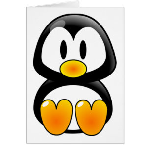 Cartão tux de pinguim bebê
