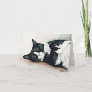 Cartão "Tuxedo Cat" Art Greeting Card