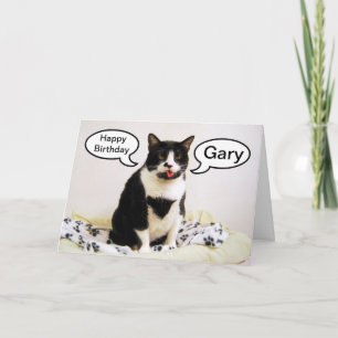 Cartão Tuxedo Cat Birthday Gary Humor Card