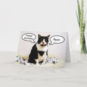 Cartão Tuxedo Cat Birthday Ryan Humor Card