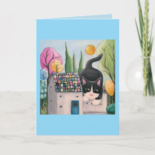 Cartão Tuxedo Cat Whimsic Art