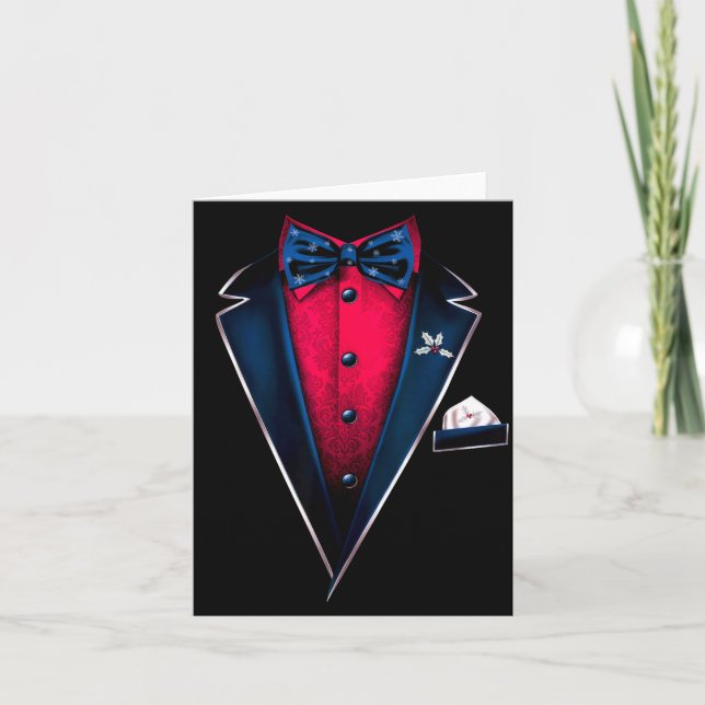 Cartão Tuxedo With Bowtie For Christmas And Special Occas (Frente)