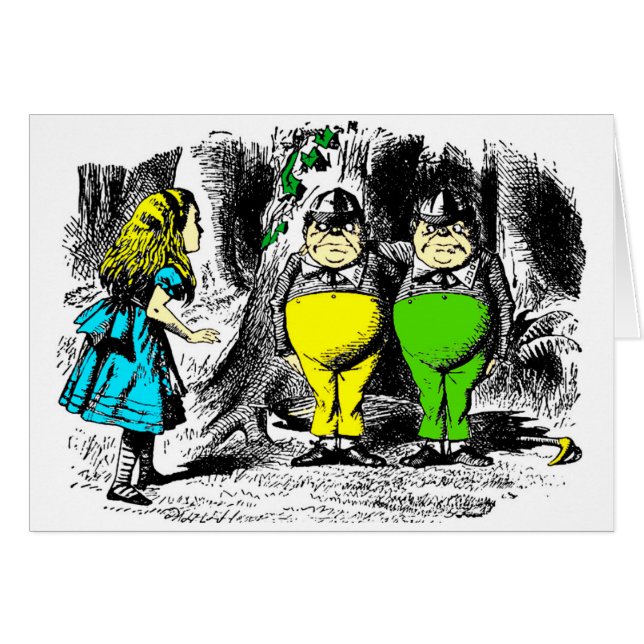 Cartão Tweedle Dee & Tweedle Dum (Frente Horizontal)