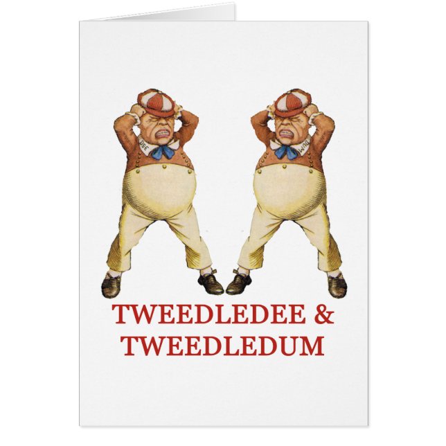 CARTÃO TWEEDLEDEE E TWEEDLEDUM EM WONDERLAND (Frente)