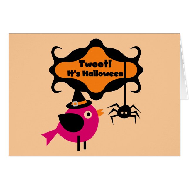Cartão Tweet Halloween T-shirts e presentes (Frente horizontal)