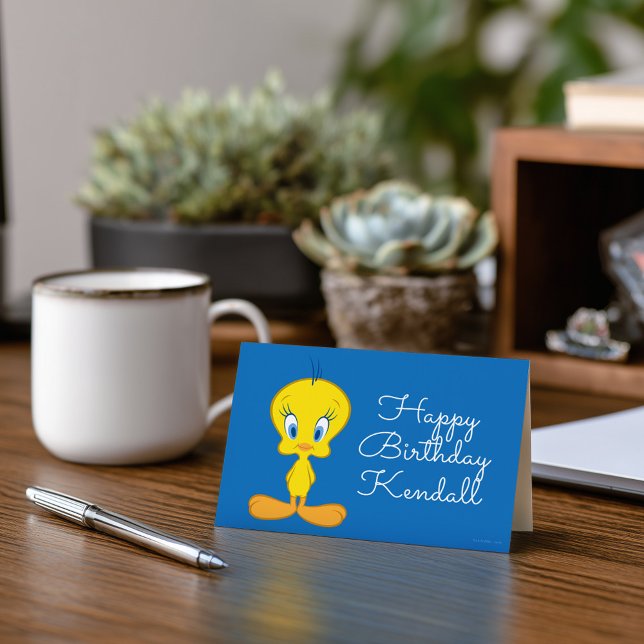 Cartão TWEETY™ | Pássaro Pequeno Inocente (Card on simulated desk)