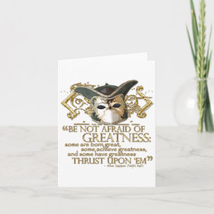 Cartão Twelfth Night Quote (Gold Version)