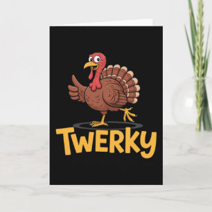 Cartão Twerky Pernóstico Dia de Ação de Graças Pato Dança