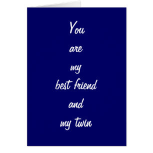 CARTÃO TWIN BIRTHDAY=MELHOR AMIGO E MAIOR BÊNÇÃO