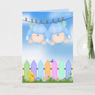Cartão Twin Boys Congratulations Card
