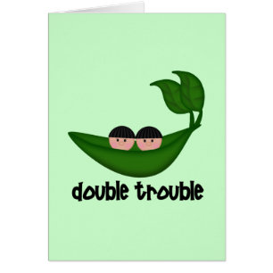 Cartão Twin Boys - Peapod Duplo Problemas