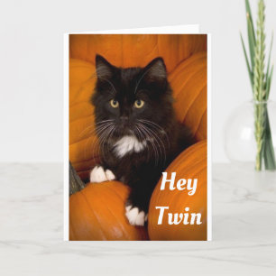CARTÃO **TWIN** "GATO NEGRO" PARA VOCÊ "ANIVERSÁRIO FEL