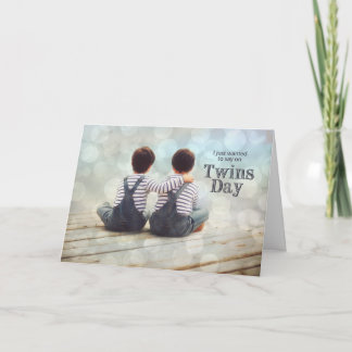 Cartão Twin Sons Twins Day Boys em um Tema Náutico Poco